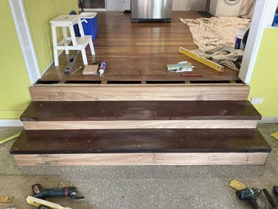Indoor floor and steps renovation done in Brisbane